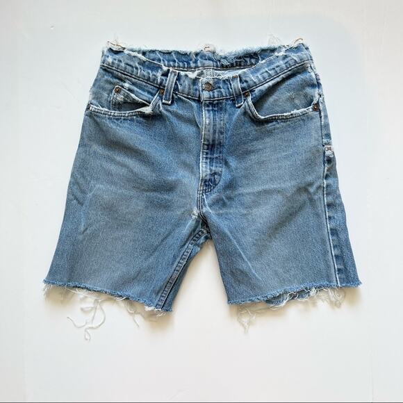 Vintage Levi’s Denim Shorts 28" Distressed‎ High Rise Orange Tab Cut Offs - Picture 14 of 15